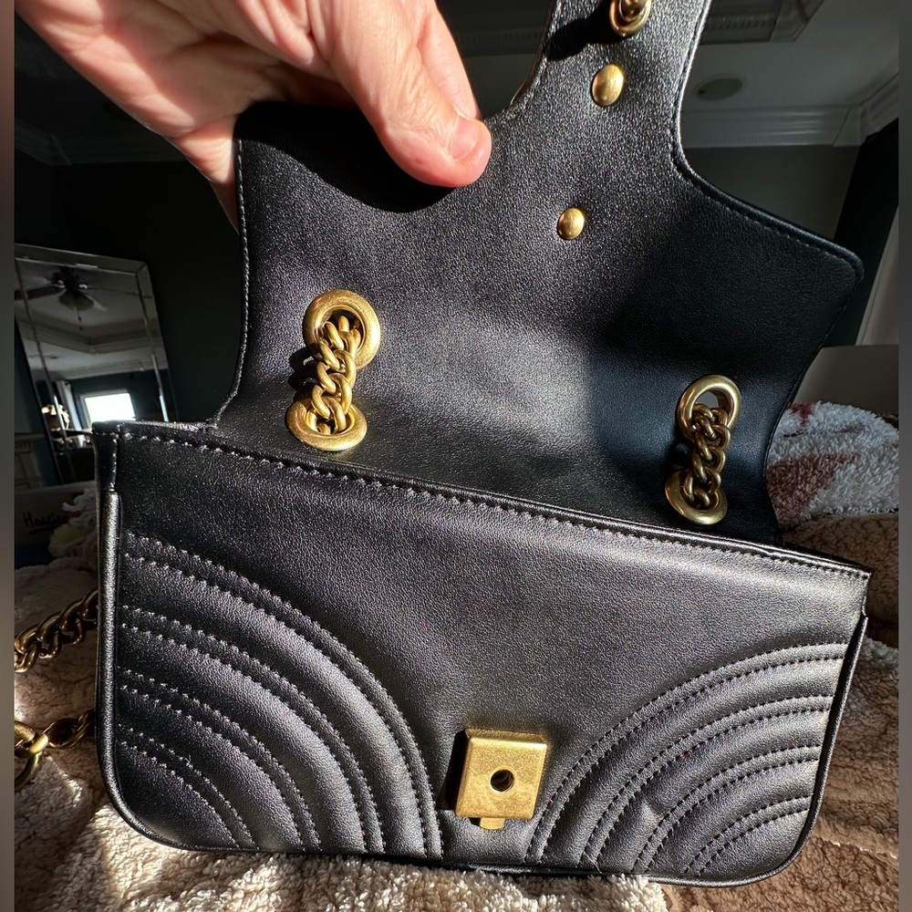 🎸GUCCI🎸🔥NWOT🔥Authentic Marmont Mini Matelassé Shoulder Bag - Picture 11 of 16
